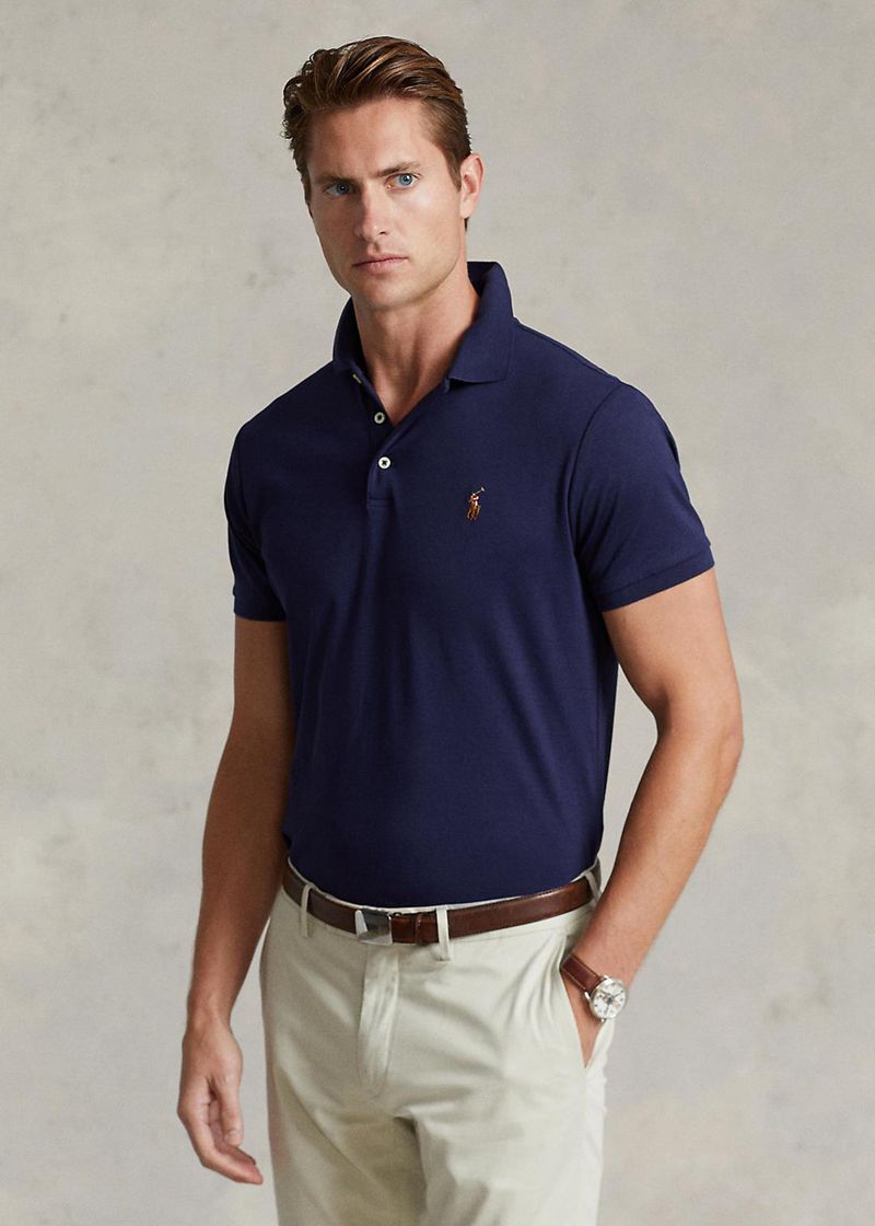 Poleras Polo Polo Ralph Lauren Hombre Custom Slim Fit Soft Cotton Chile Azul Marino MZSPY-2349